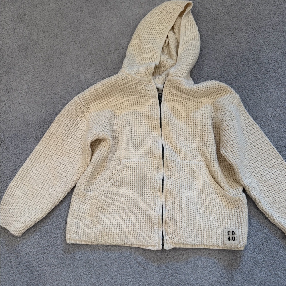Zara kids Cream Hooded Zip Jacket